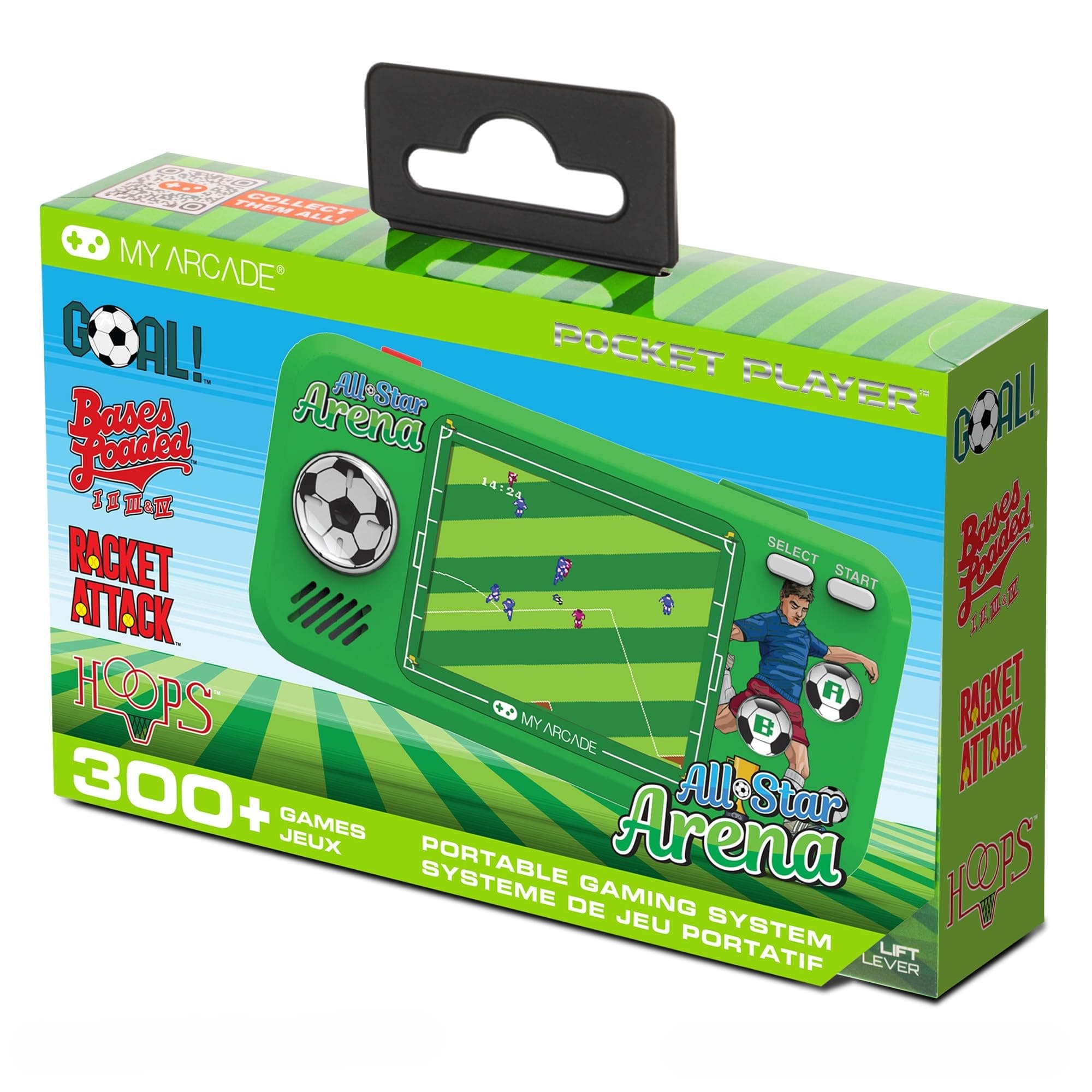 My Arcade All Star Arena Pocket Player- Sports Game Console with 307 Retro Games, Basketball, Soccer, Baseball