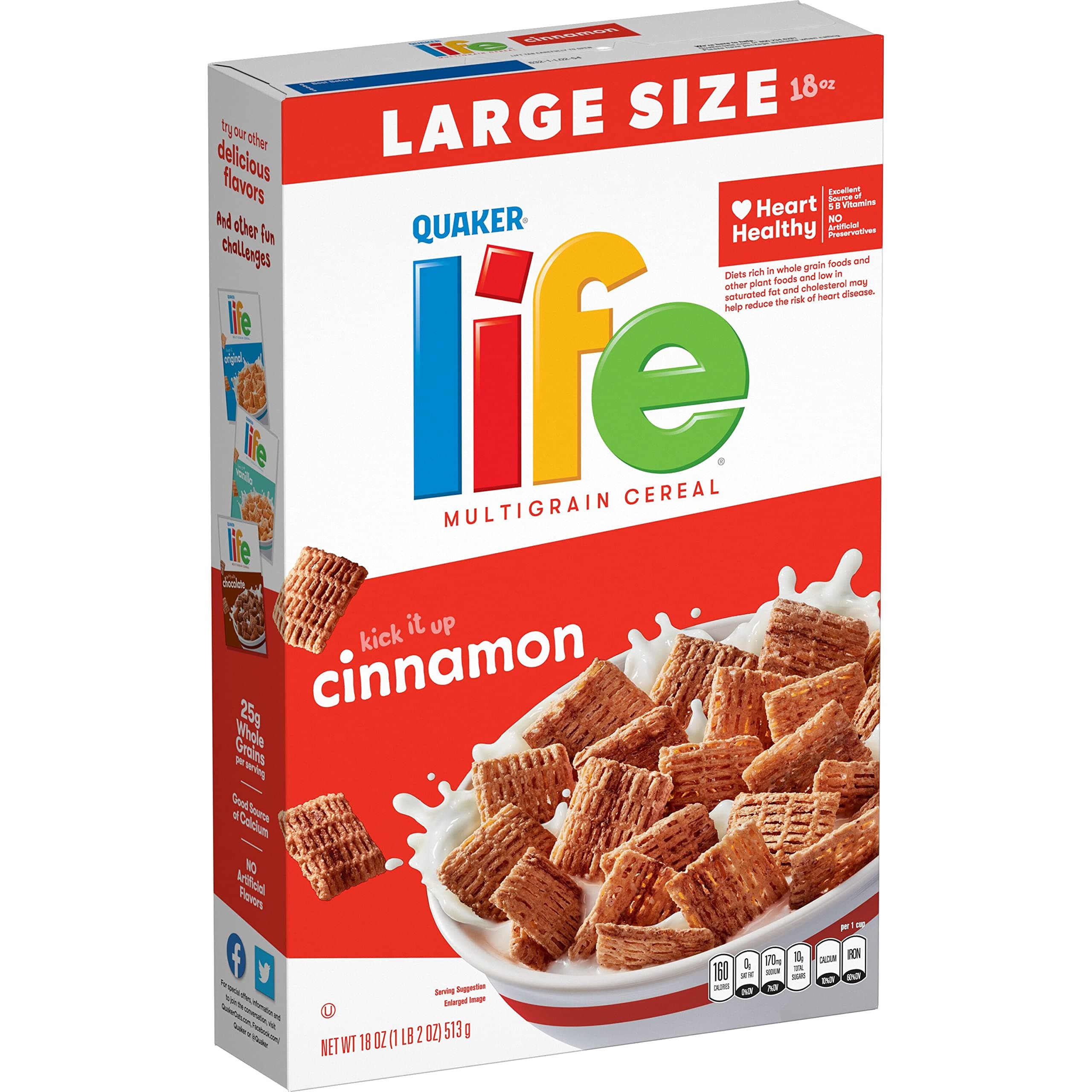 Breakfast Cereal, Cinnamon, 18oz Box