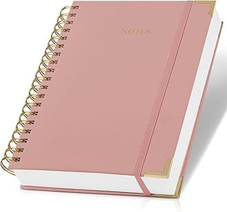 Aesthetic Thick Spiral Notebook Journal For Women in B5 Format - Stylish Linen Hardcover College Ruled Note Book w 300 Lined Pages - Cute Supplies For Bible Study & Staying Organized at Work or School