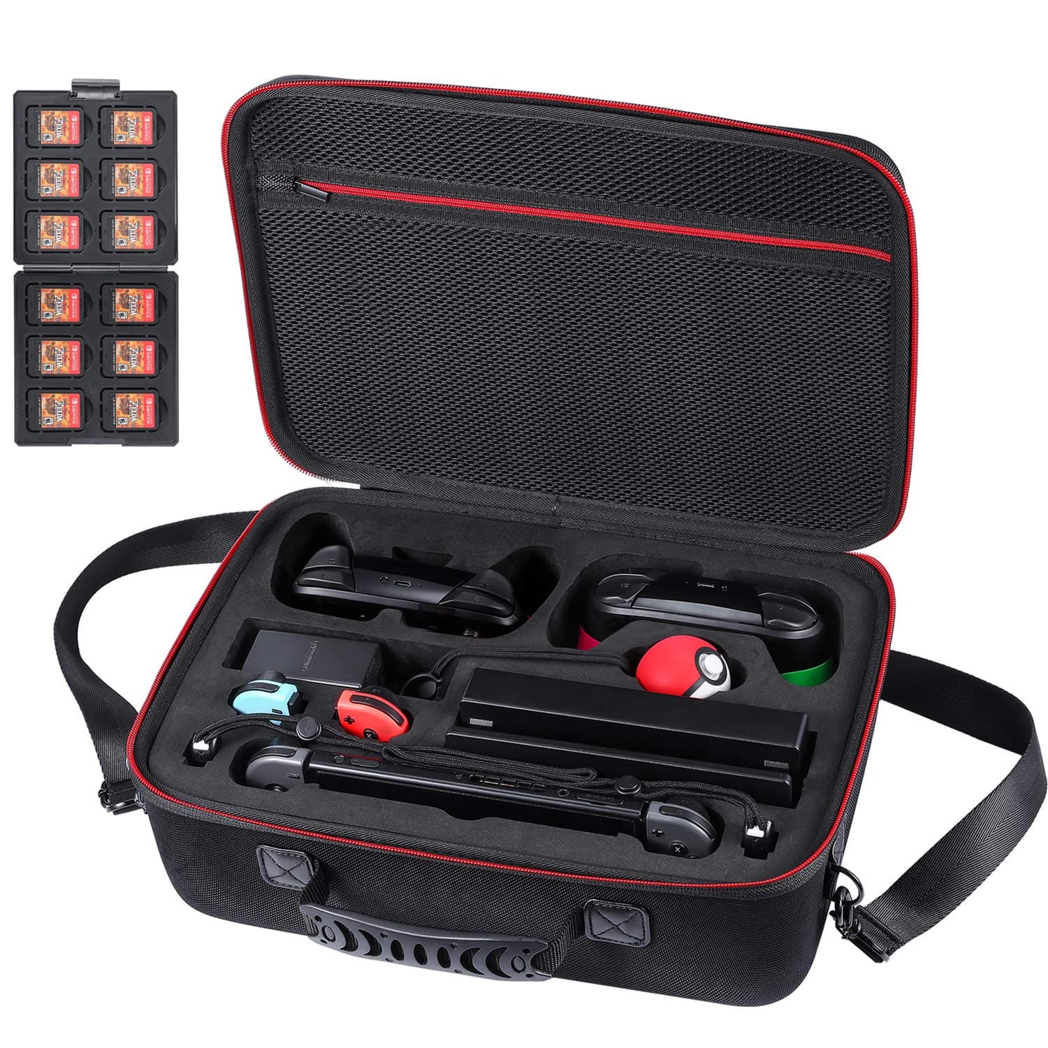 Hard Carrying Case Compatible with Switch OLED Model and Nintendo Switch, Travel Case fit Poke Ball Plus and Pro Controller