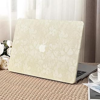 Seorsok Compatible with MacBook Pro 13 inch Case M2 2023,2022,2021-2016 A2338 M1 A2251 A2289 A2159 A1989 A1708 A1706,Leaves Printed Leather Plastic Hard Shell Case with Keyboard Cover,Beige