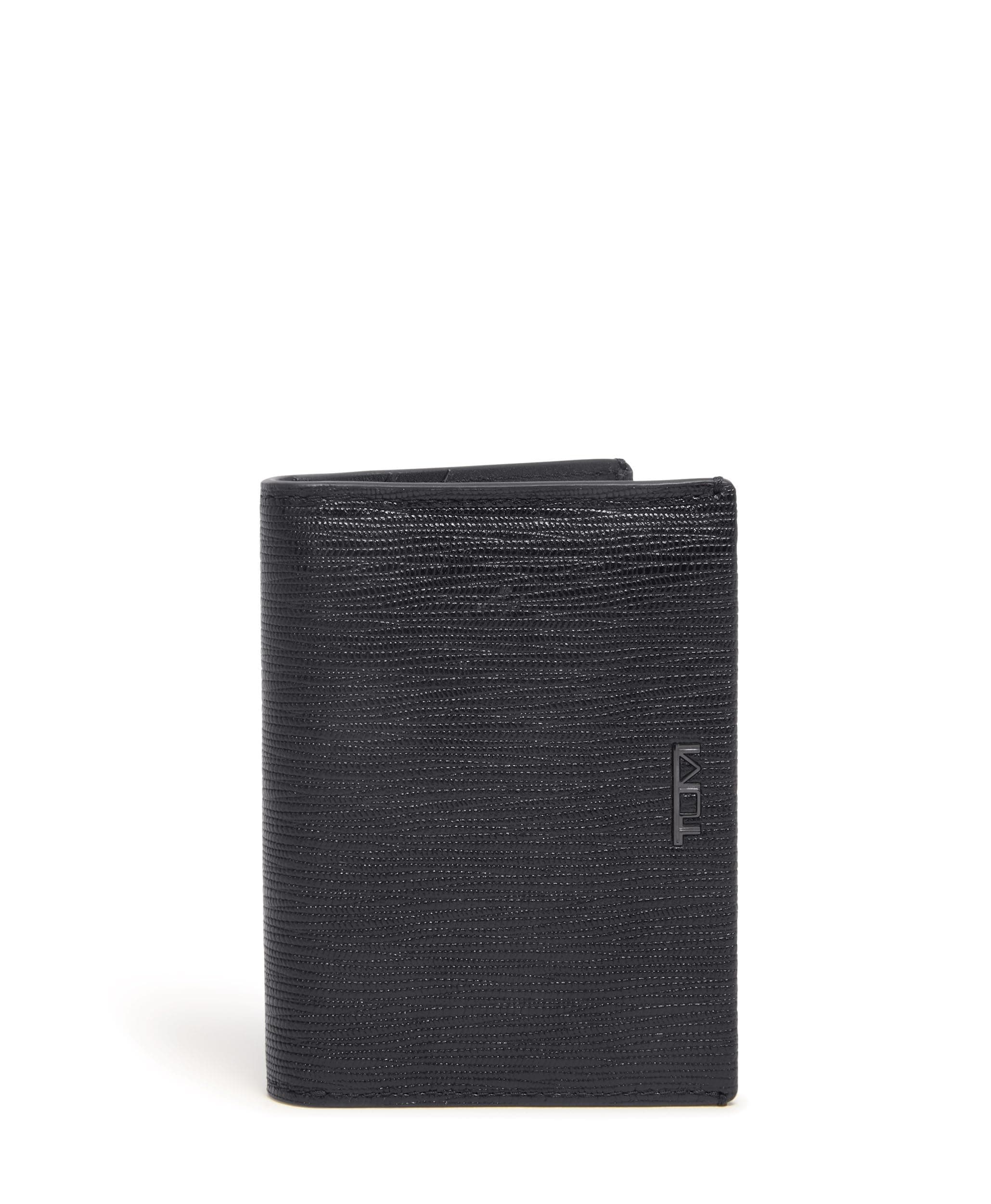 TUMI - Nassau L-Fold - Card Holder Wallet for Men & Women - With ID Window - Nappa Leather Material, Black Embossed, One Size, L-fold
