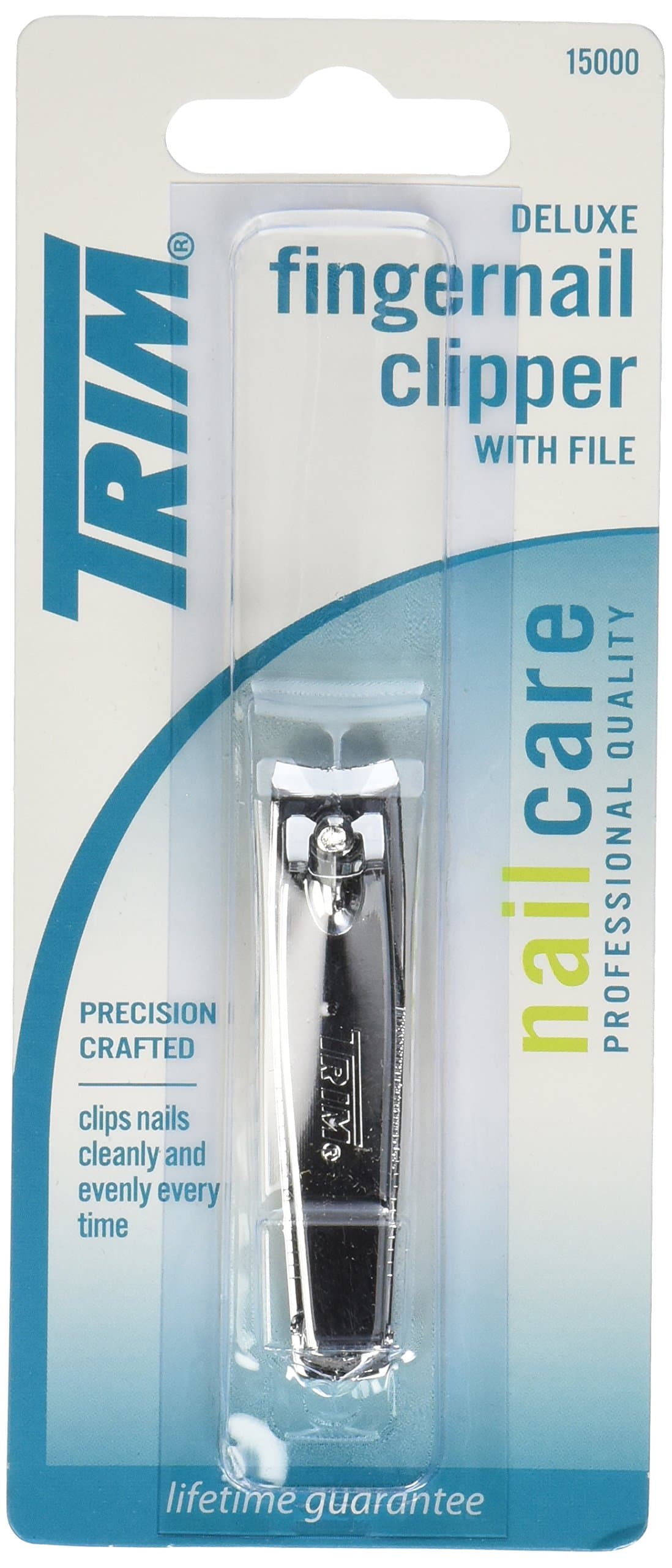 Trim Deluxe Fingernail Clippers with File – Sharp, Durable Clippers with Fold-Away Nail File for Easy, Compact Storage – Steel Nail Clippers for Precise, Even Cuts Every Time