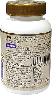 Maharishi Ayurveda Glucomap for Diabetes Management | With Jamun, Karela, Neem, Arjuna | Help Control Blood Sugar Levels| Natural Glucose Regulator | Helps in Blood Sugar Metabolism | 60 Tablets Pack of 2