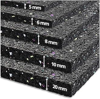 etm Anti-Vibration Washing Machine Mat - Soundproof Mat for Appliances | Thick Rubber | Sound and Impact Absorbing | Thickness: 5mm - 60 x 60 cm