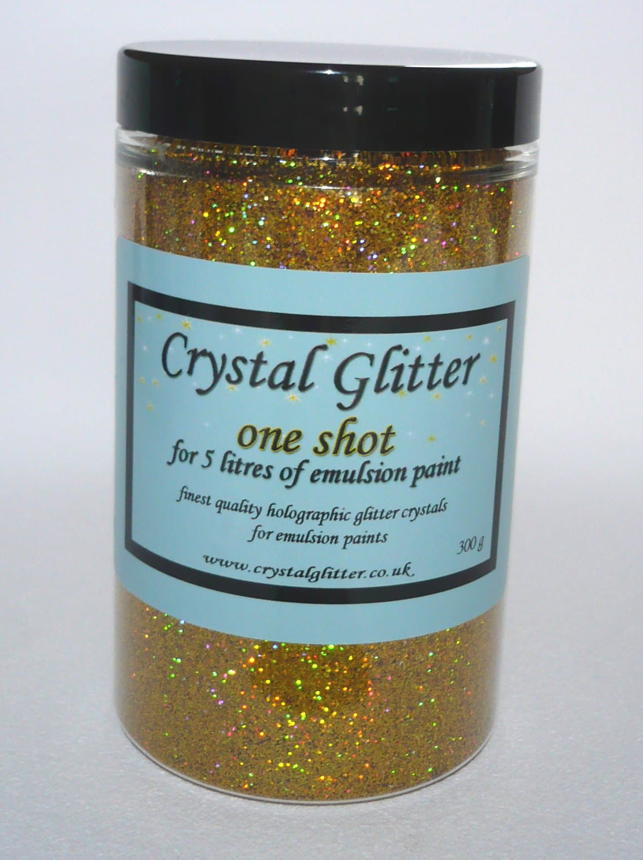 Crystal Glitter for Emulsion Wall Paint, One Shot for 5 Litre Paint,300g (Gold)