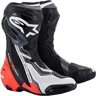Supertech R Vented Boot, Black/Red/Fluorescent Yellow/White/Grey, 6