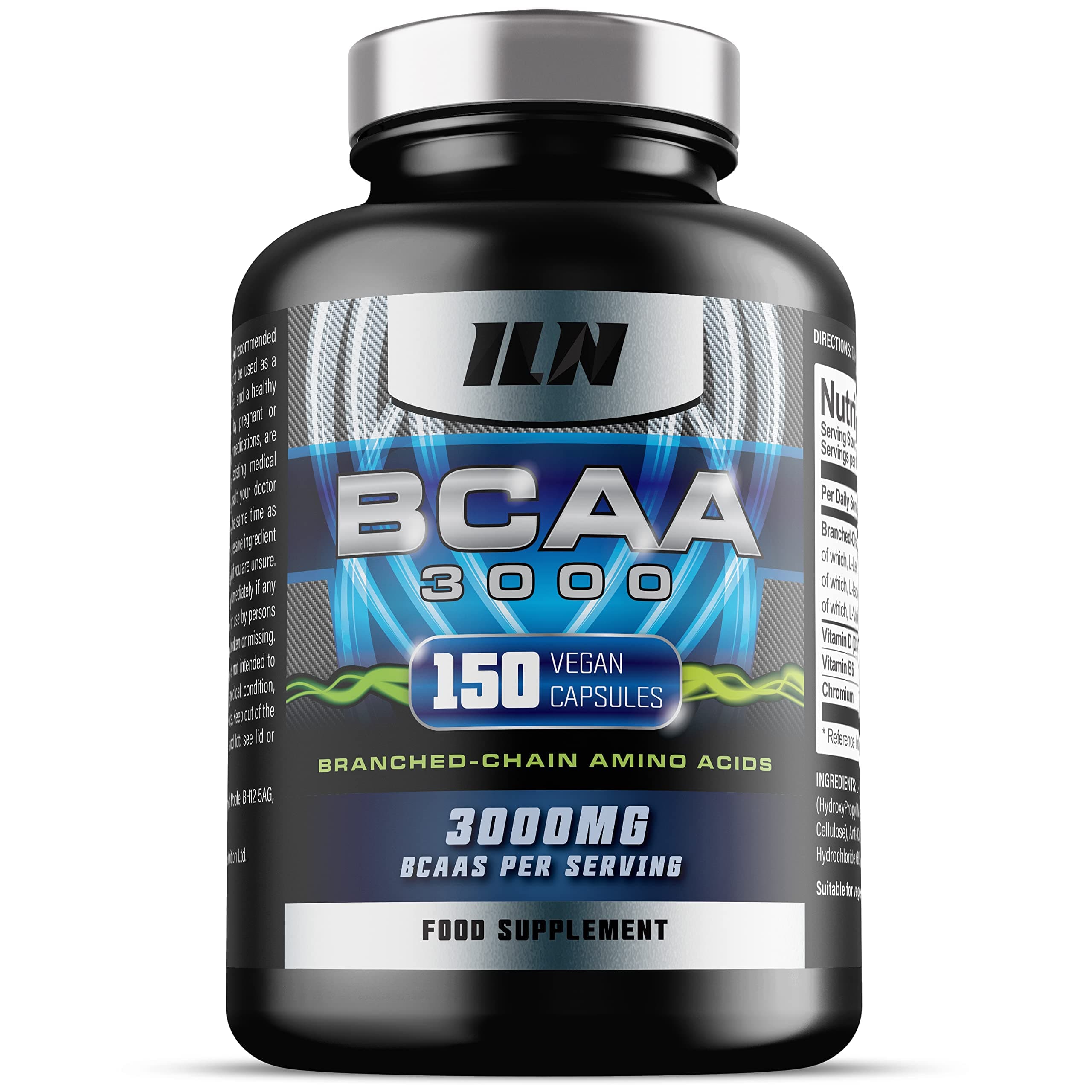 Iron Labs Nutrition BCAA 3000mg - 2:1:1 BCAA Capsules - BCAAs (150 Capsules) - 3000mg BCAAs per Serving - BCAA Amino Acids - 30 Servings - Suitable for Vegans & Vegetarians