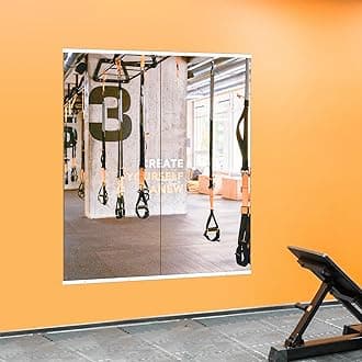 TRAHOMETRAHOME Home Gym Mirror for Wall,Mirror Full Length,60x25x2PCS,Glass Frameless Body Large Mirror for Home Gym,Workout,Bedroom,Garage