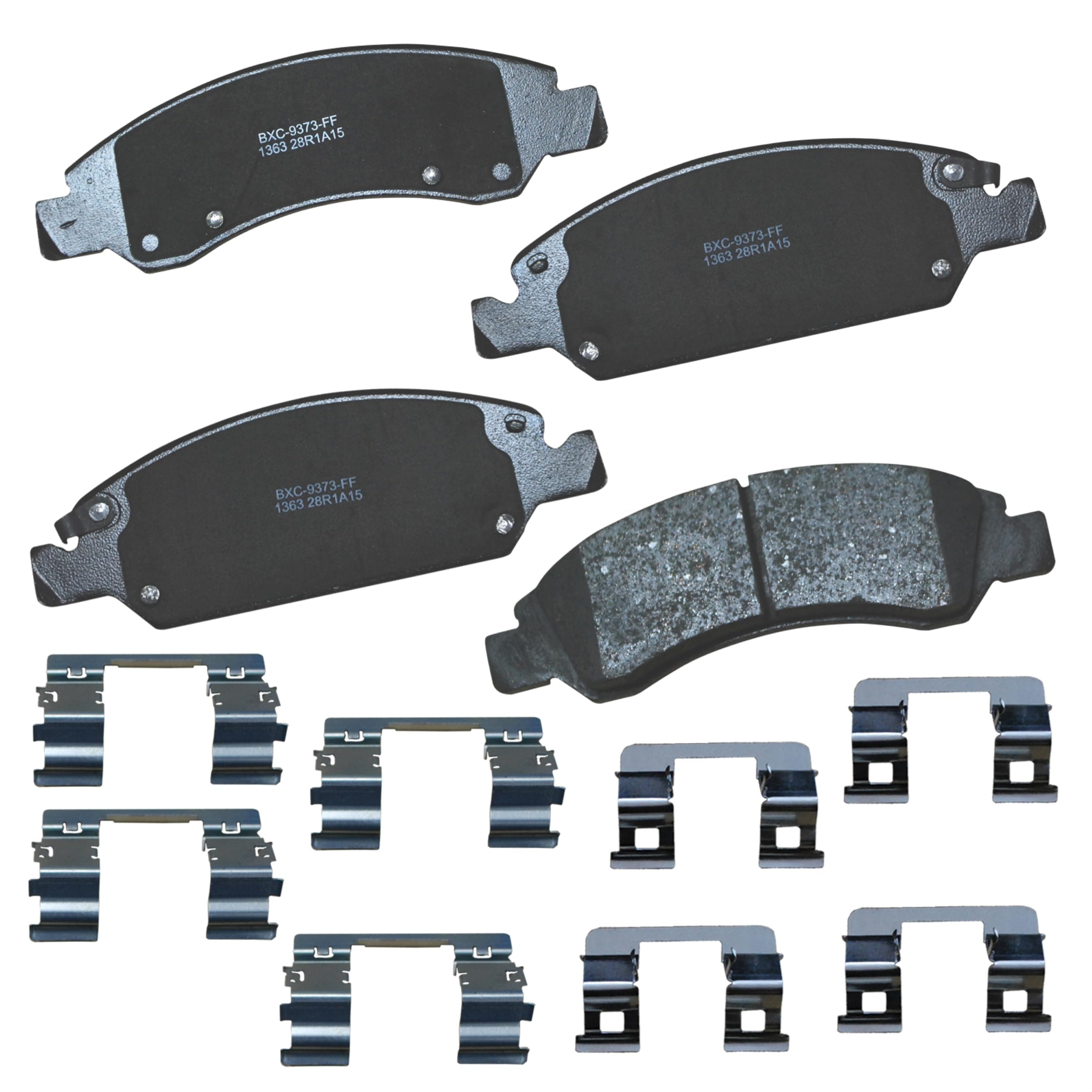 Premium SBC1363 Ceramic Front Brake Pads for select Cadillac Escalade, ESV, EXT, XTS, Chevrolet Avalanche, Cheyenne, Express 1500, Silverado, Suburban, Tahoe, GMC Savana, Sierra Classic, Yukon