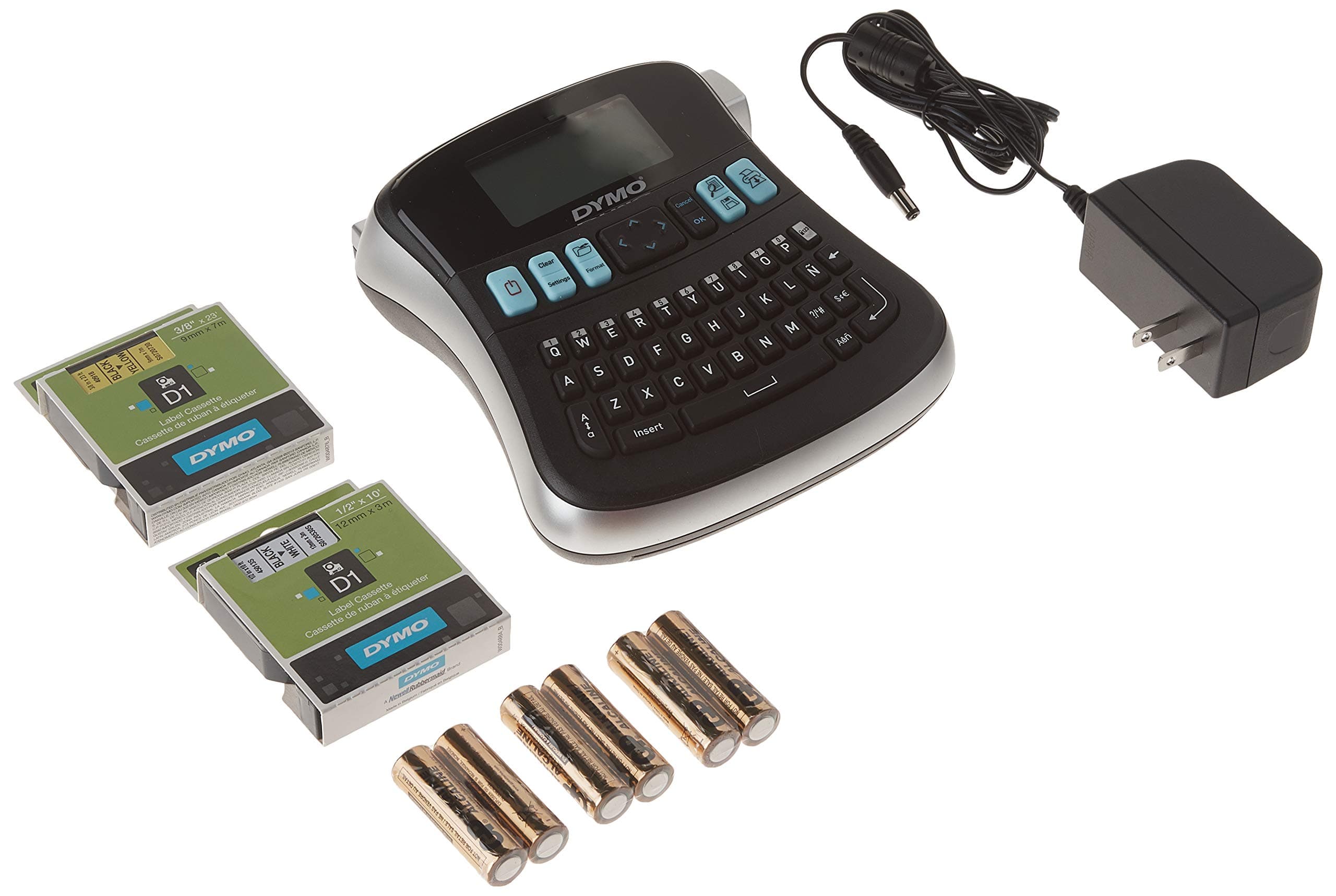 DYMO 1738976 LabelManager 210D Kit, 2 Lines, 6 1/10w x 6 1/2d x 2 1/2h