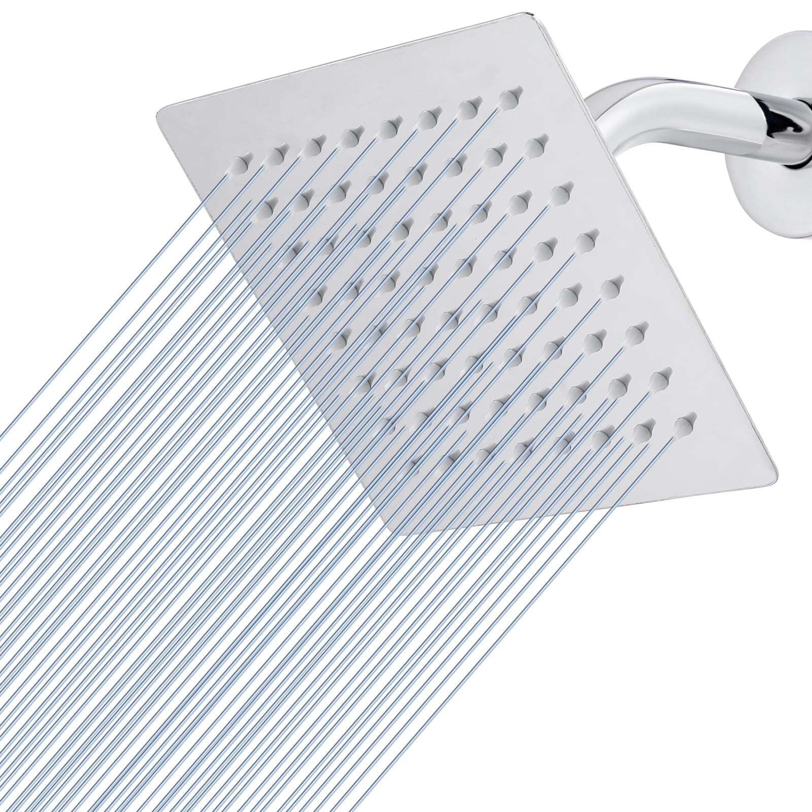 Voolan Rain Shower head, High Pressure Shower Head Made of 304 Stainless Steel, Relaxed Shower Experience Even at Low Water Flow and Pressure (6" Chrome)