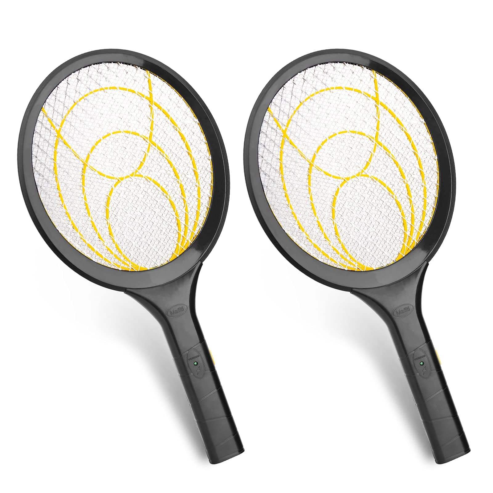mafiti Electric Fly Swatter Fly Killer Bug Zapper Racket for Indoor and Outdoor 2AA Batteries not Included (2, Yellow)