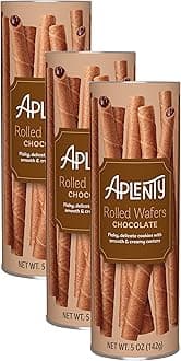 Amazon Brand, Aplenty Chocolate Rolled Wafers, 5 Oz (Pack of 3)