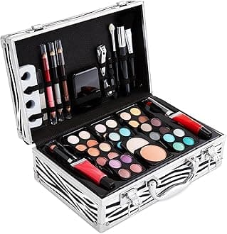 Vokai Makeup Kit Gift Set – 79 Piece - 32 Eye Shadows, 2 Blushes, 2 Lip Glosses, 2 Lipsticks, 2 Eye Liner Pencils, 1 Lip Liner Pencil, 1 Mascara - Case with Carrying Handle