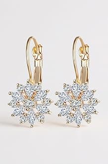 Latest 18k Gold Plated AAA Crystal Diamonds Earrings For Women & Girls