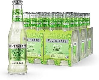 Fever-Tree No Artificial Sweeteners Flavorings or Preservatives 6.8 Fl Oz Each Bottles, Sparkling Lime & Yuzu, 24 Count (Pack of 1)