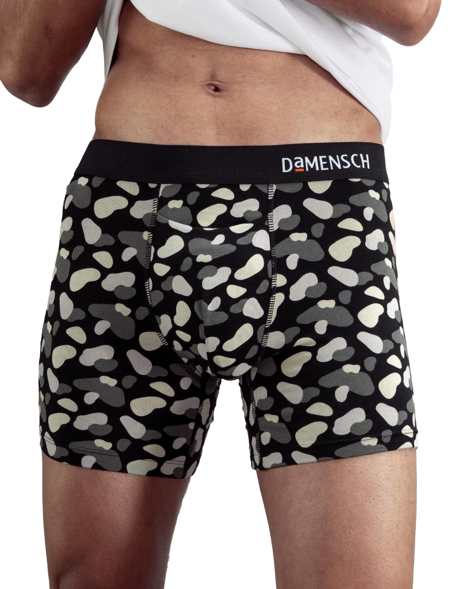 DAMENSCHMen's Regular Fit Supima Printed Cotton Boxer Brief Pack of 1, Underwear for Man Combo, H Shape Underwear for Men
