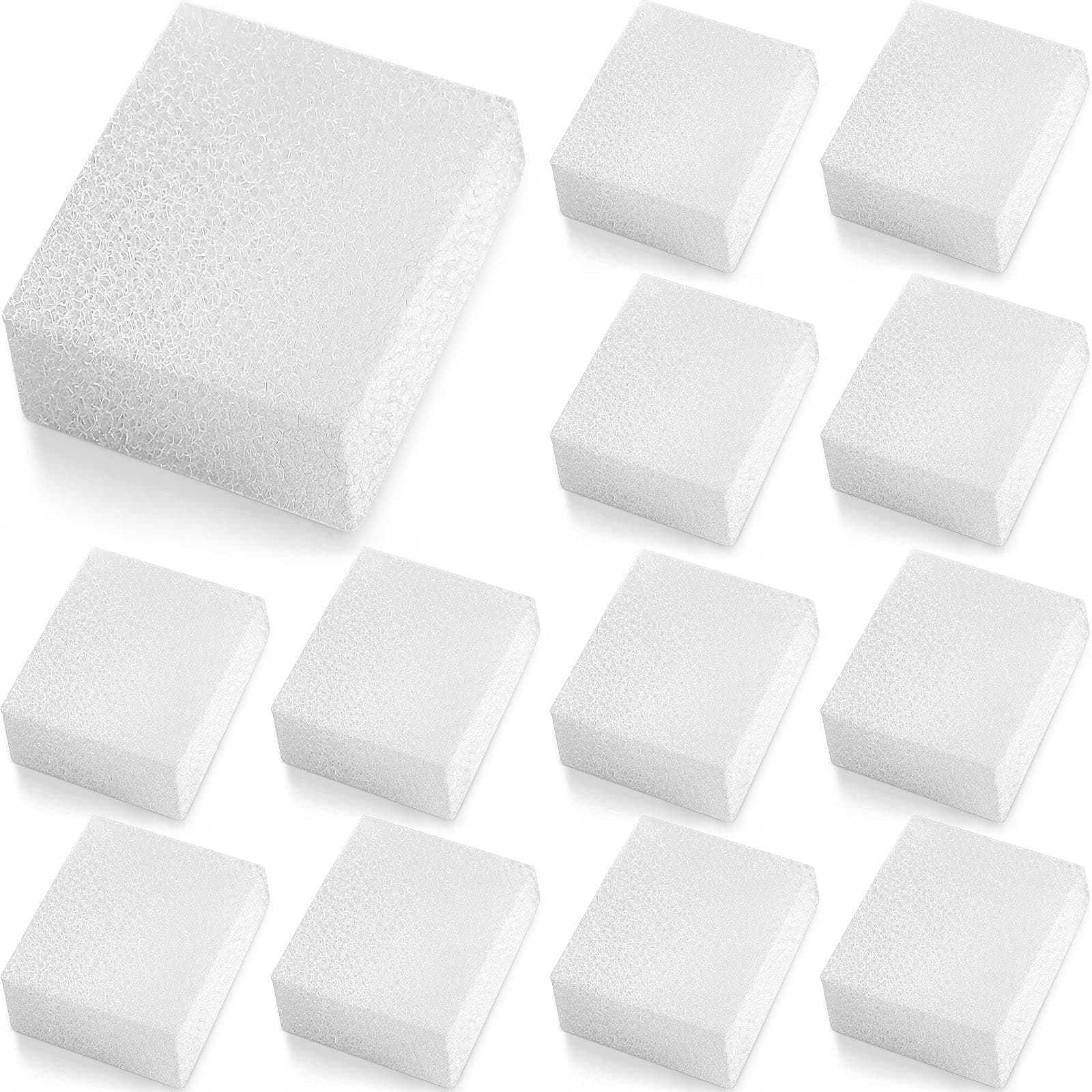 Mudder 12 Pcs Cat Water Fountain Filter Pre Filter Sponge for 67oz/ 2l Pet Water Fountain Trimmable Foam Filters for Dog Cat, Block Shape
