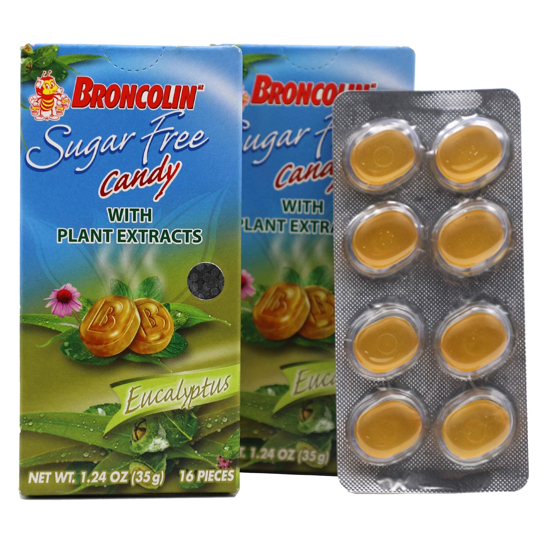 Broncolin Sugar Free Drops with Echinacea, Plant Extracts, Eucalyptus, 2-Pack, 16 Drops per Box, 2 Boxes