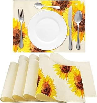 16 Pieces Sublimation Blank Placemats Mats White Burlap Washable Placemats for Dining Tables Birthday Party Wedding DIY Table Mats Kitchen Home Holiday Table Decor 12 x 16 Inch