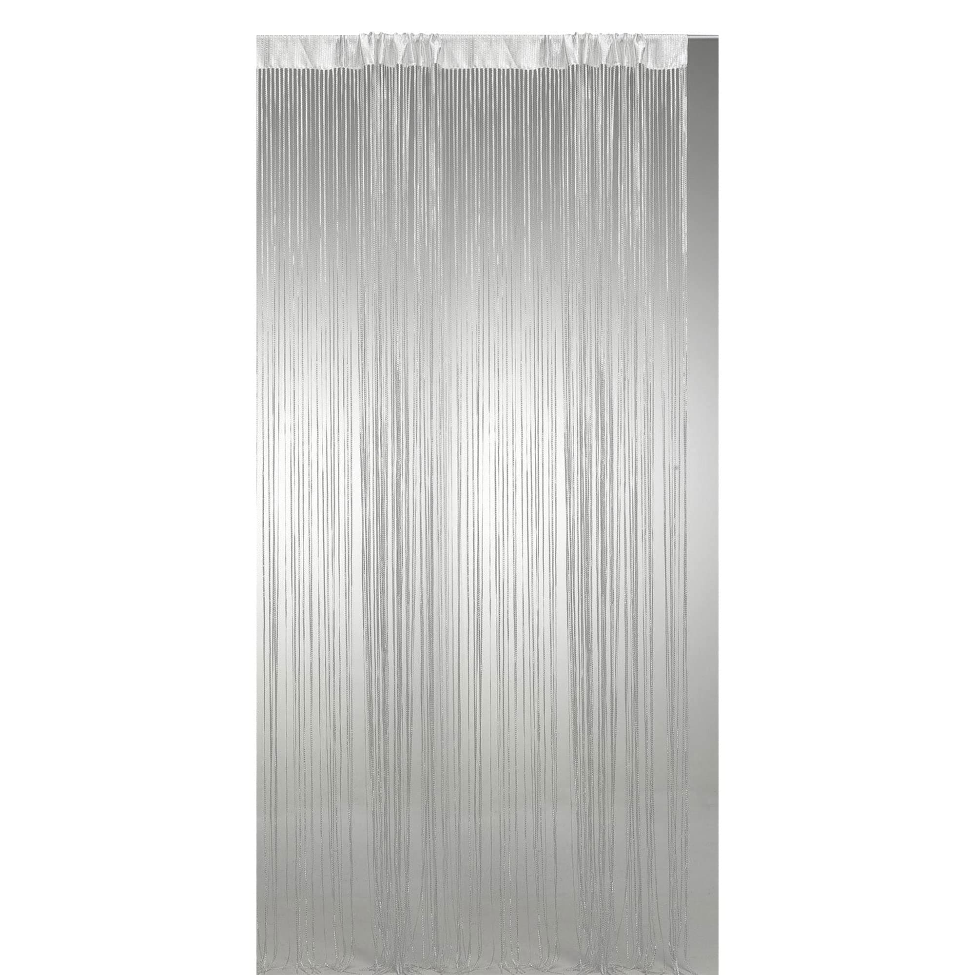 Thread curtain white with Lurex refined rod passage 300x250 cm Curtain curtain # 1485