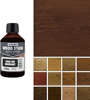 Littlefair's Wood Stain Water-Based - (Dark Red Mahogany) – Non-Toxic, Eco-Friendly & Quick Drying - Easy-to-Apply, Concentrated Formula for All Wood Types – 250ml