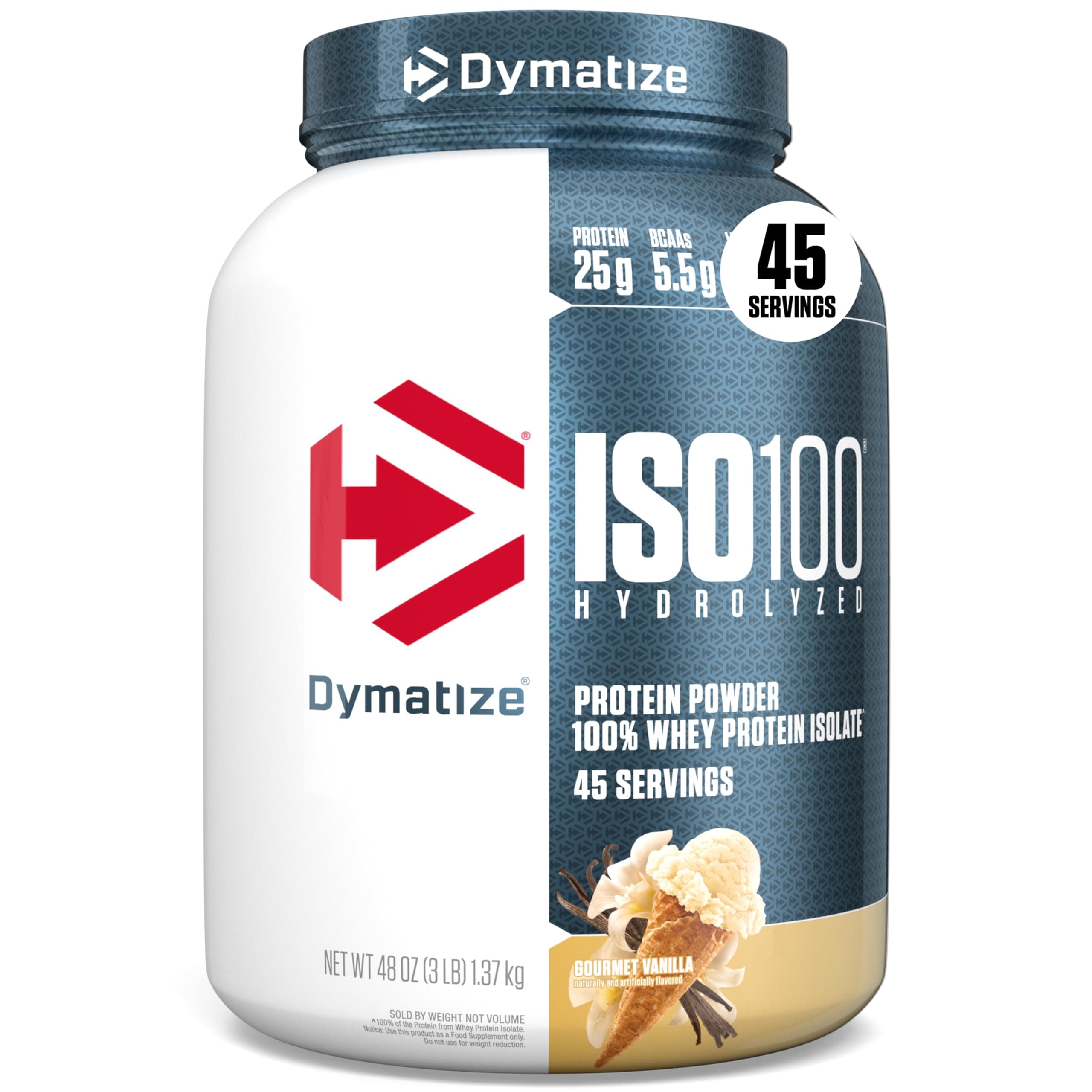 Dymatize ISO 100 0 Carb Whey Gourmet Vanilla, 3 lb