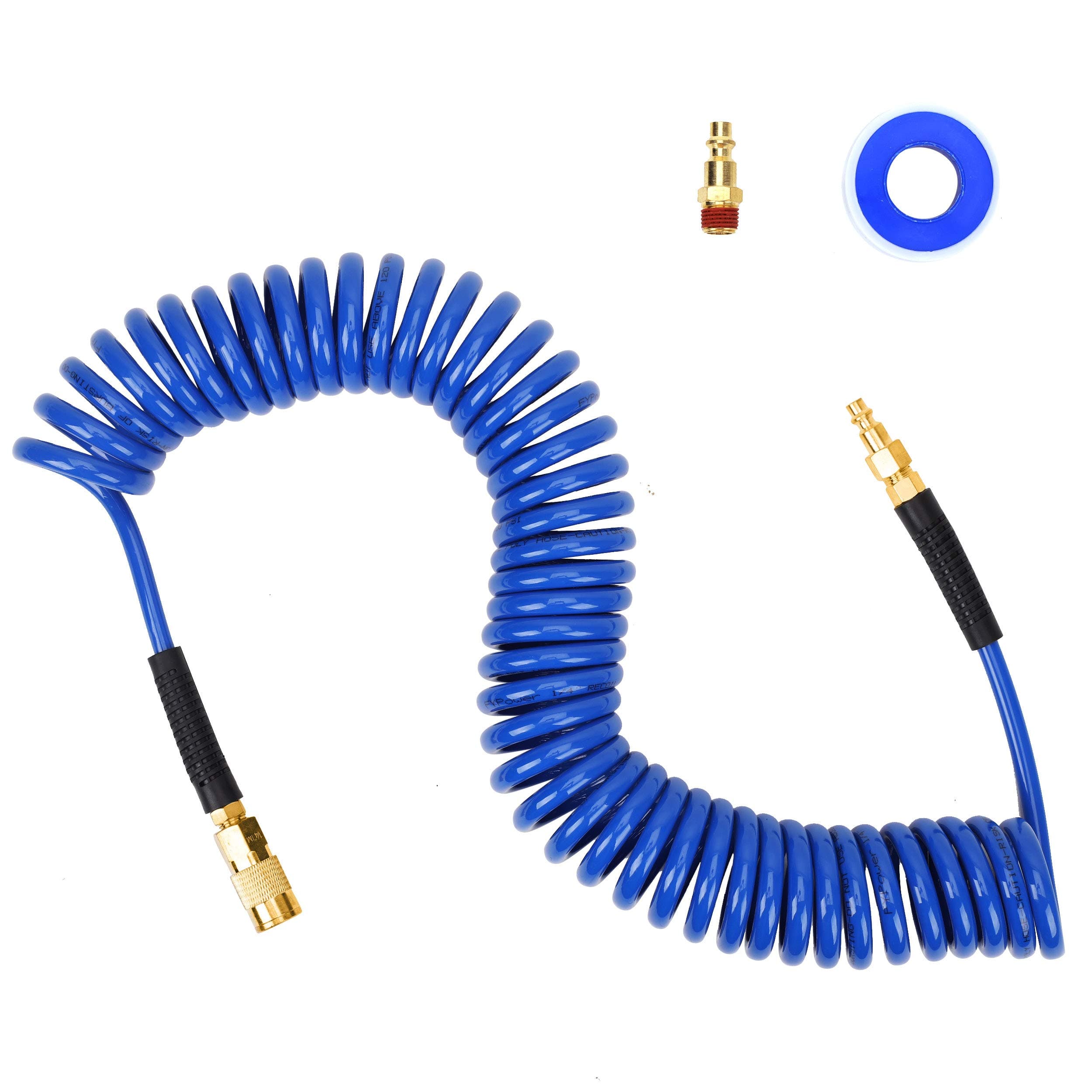 5 Pieces Air Accessory Kit include 25ft Recoil Poly Hose - Blue