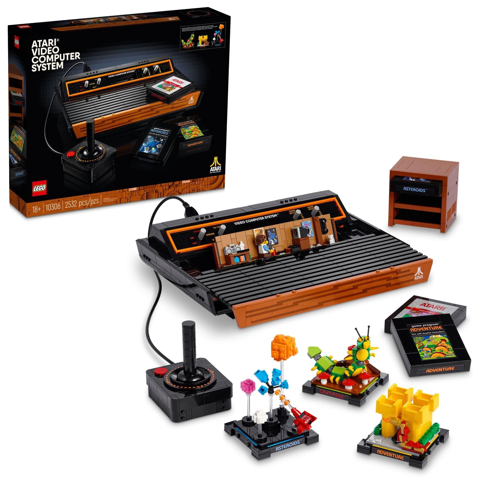 Icons Atari 2600 Building Set 10306 - Retro Video Game Console and Gaming Cartridge Replicas, Featuring Minifigure and Joystick, Nostalgic 80s Gift for Gamers and Adults