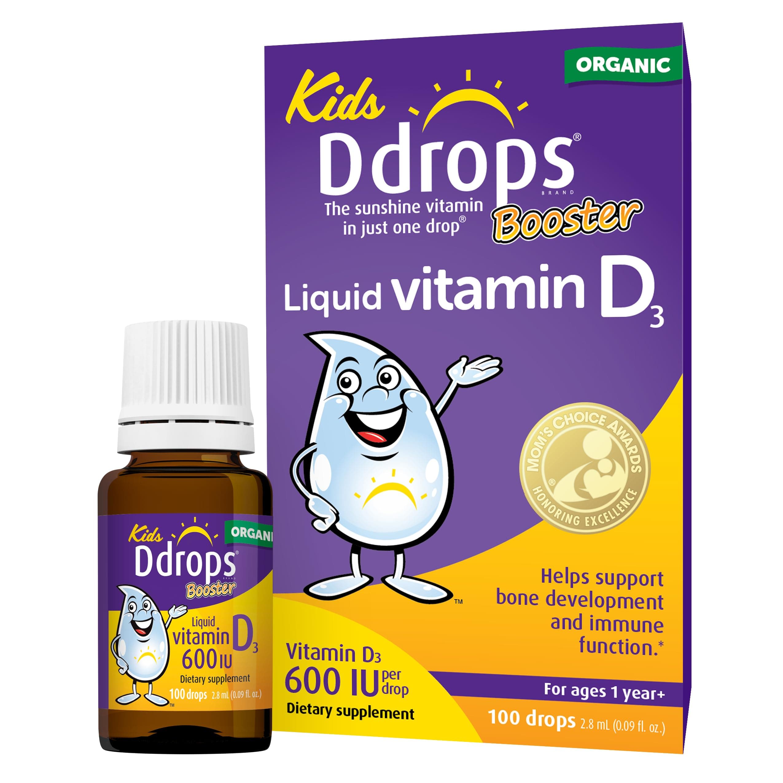 D Drops Booster - Vitamin D3 - 600 IU - .09 oz