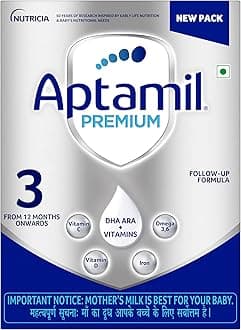 Aptamil Premium Infant Formula Milk Powder for Babies - Stage 3 (12-24 Months) - with Prebiotics and DHA - 400gms - BIB Pack