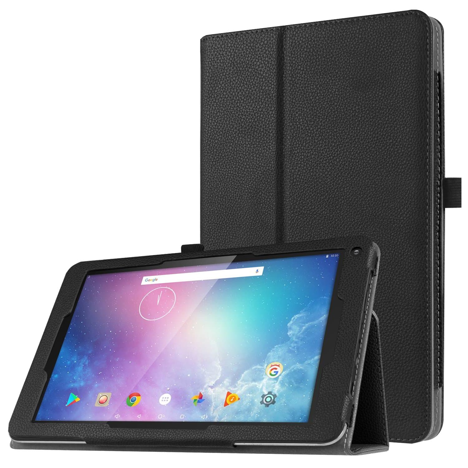 WkHocYHm Dragon Touch V10 Premium Slim Fit PU Leather Case Cover Stand for Dragon Touch V10 Tablet (Black)