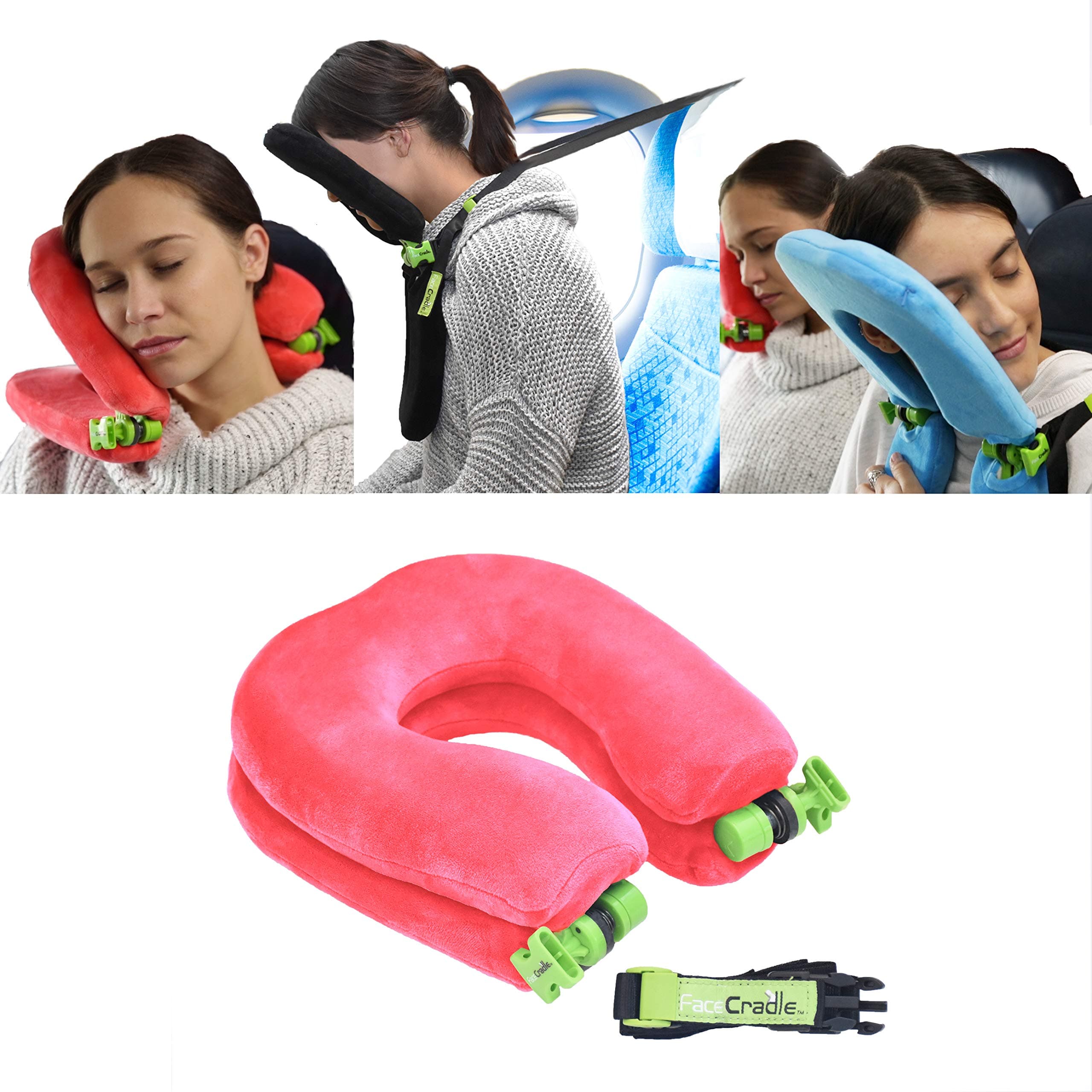 FaceCradle Wanderlust Model, 5 Modes Plus, Multi Function, Better Neck Support,Sleep Forward for Travel on Plane, car, Bus, Train or for nap on Any Table.