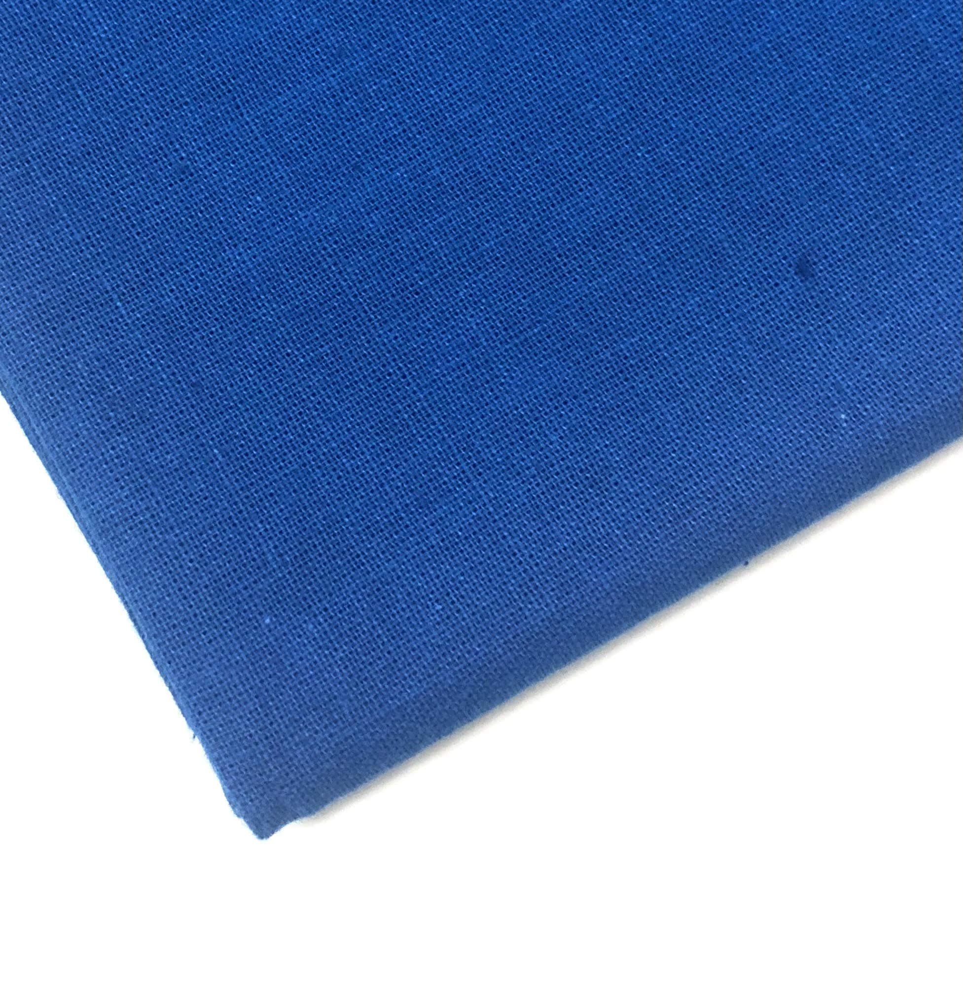 Plain 100% Cotton Fabric - 60 INCH Wide - 10 Colors by M&J® (Royal Blue, 2 METRE)