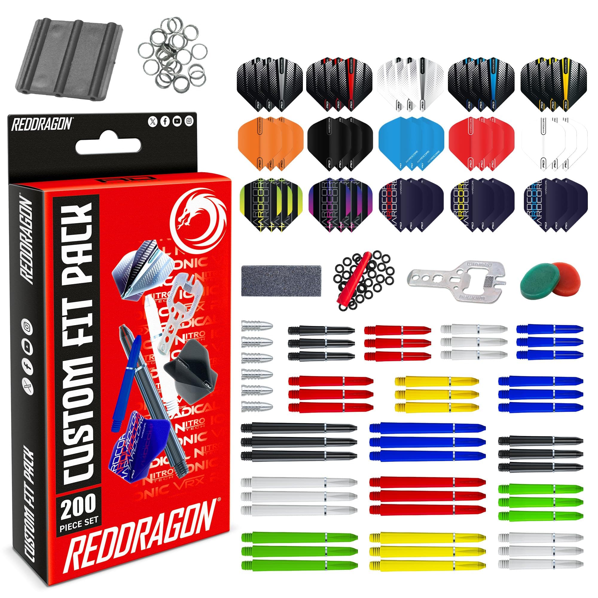 RED DRAGON Darts - Ultimate Darts Accessory Set - Choose from Iceman, Snakebite and Ultimate Set or Bumper 200 Piece Set