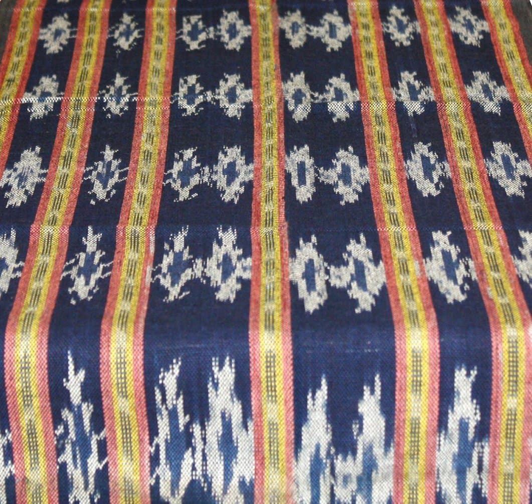 Indonesian Traditional "Ikat" Handwoven Table Runner - Dark Blue