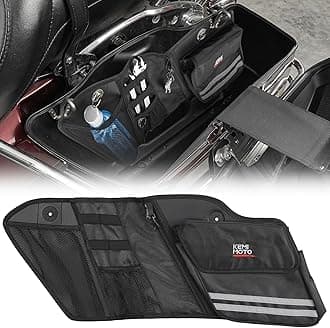 KEMIMOTO Motorcycle Saddlebag Organizers 2 Pack Compatible with Touring Models 2014-2024 2025 Street Glide Road King 2014-2023 Road Glide Black Saddle Bag Liners