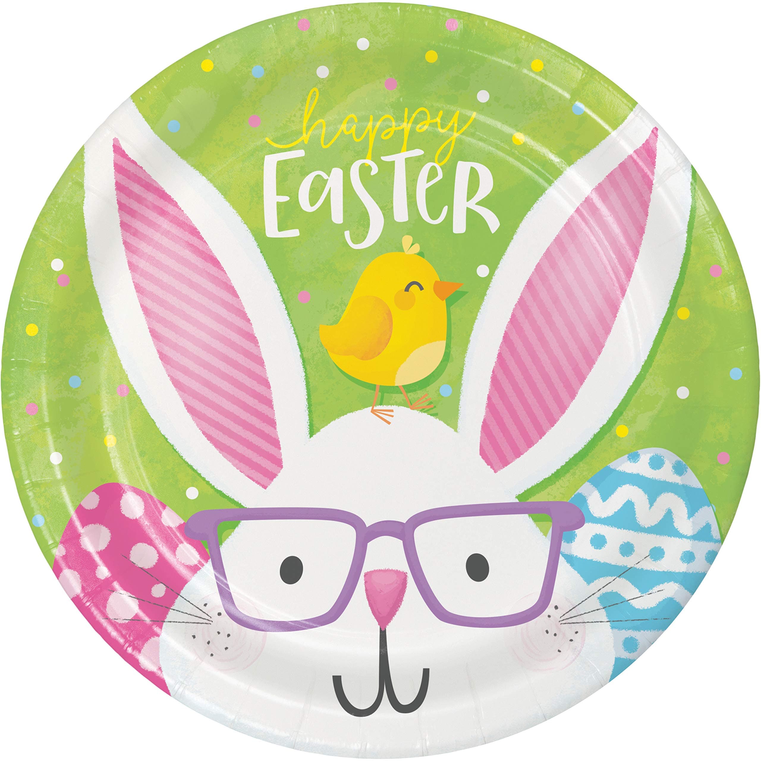 Creative Converting Happy Easter Luncheon Plate 8 Pieces, 7 Inch Size