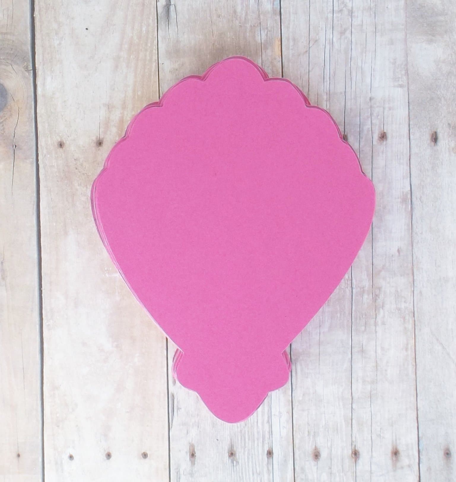 Clam Shell Die Cut Place Cards in Hot Pink-Table Cards-Food and Drink Labels-Under the Sea Mermaid Party-25 Pieces