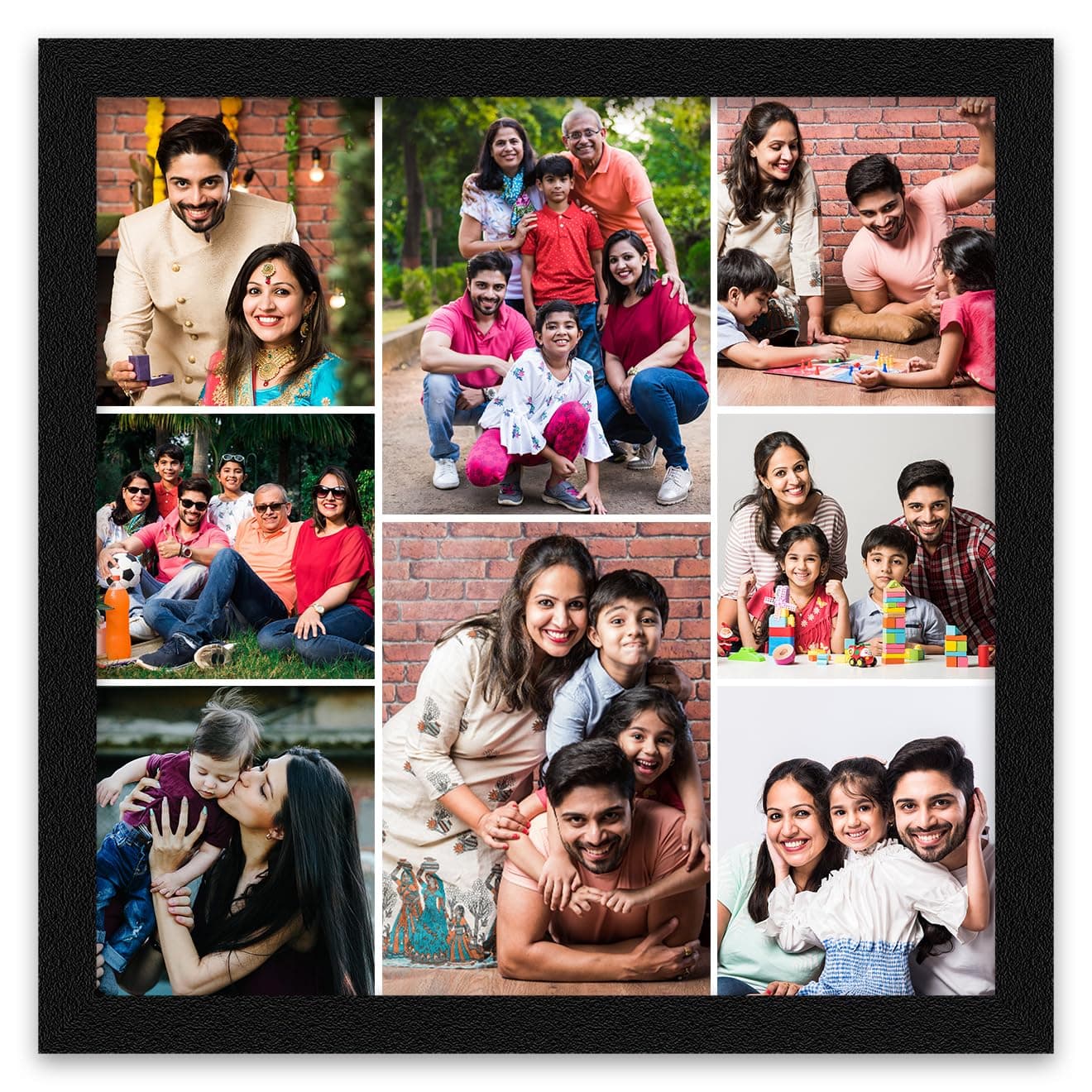 ArtX Customized Collage Photo Frames for Wall, Personalised Photo Frame with Photo Upload, for Couple, Family, Friends for Bedroom, Living Room and Gift, Set of 1