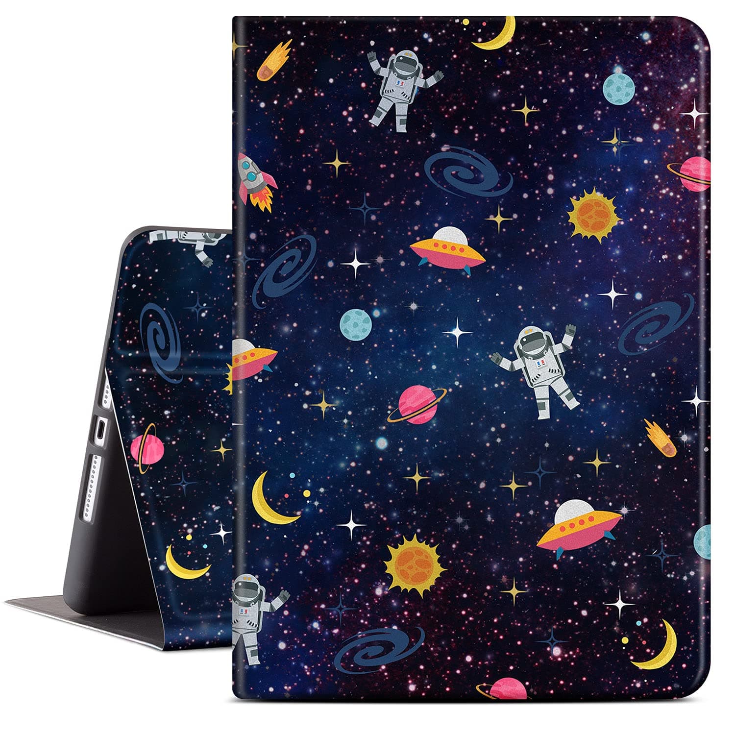 Case for iPad 9th/8th/7th Generation 10.2 Inch 2021/2020/2019, iPad 10.2 Case Boys Girls, Shockproof Stand Cover Multi Viewing Angles Auto Wake/Sleep, Space Astronaut