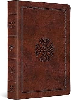 ESV Large Print Compact Bible: English Standard Version Compact, Trutone Brown, Mosaic Cross
