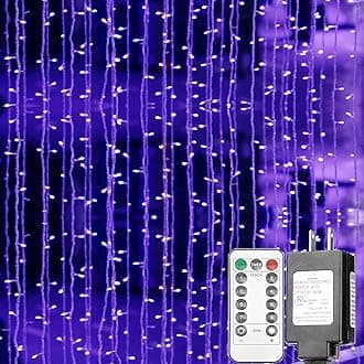 Solhice Black Light Curtain String Lights for Glow Party 10ft x10ft 306 LEDs, Blacklight with Remote Control for Halloween Bedroom Birthday Fluorescent Party Indoor Décor