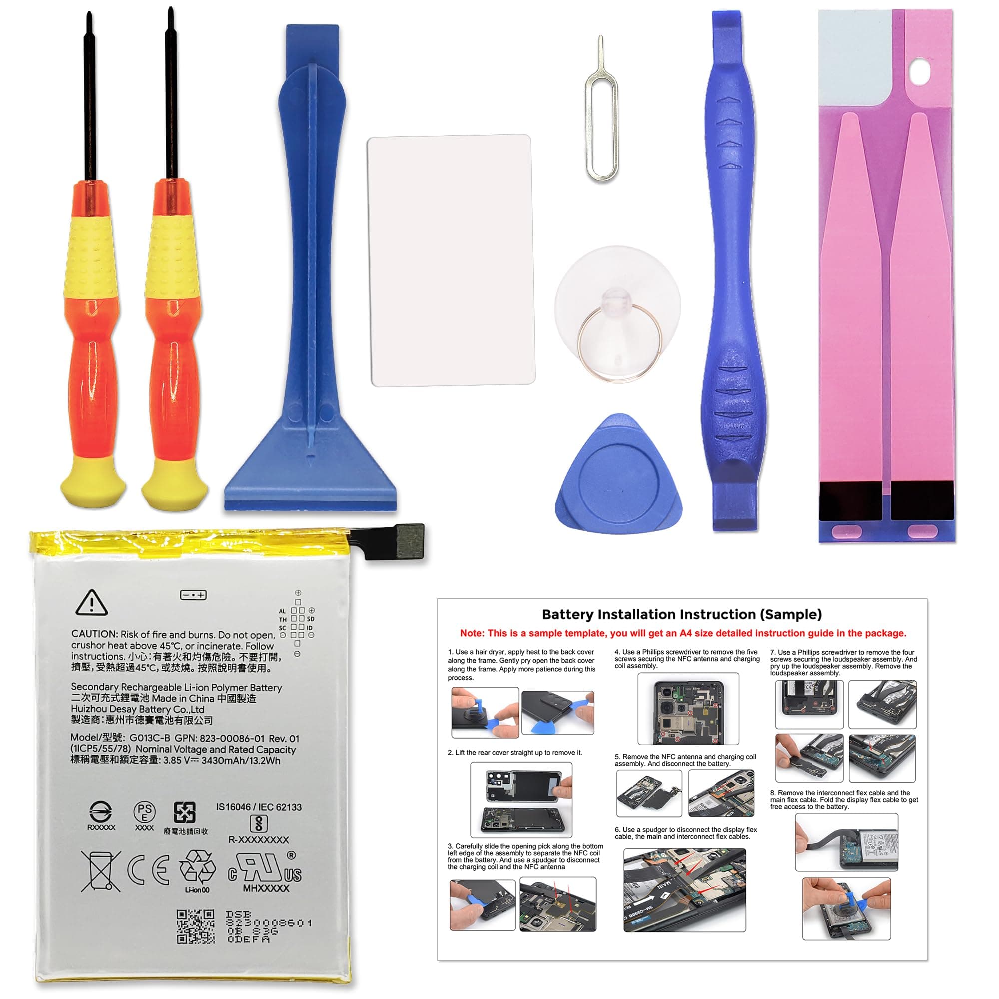 New Upgraded Battery for Pixel 3 XL, with Repair Tools & Instruction
