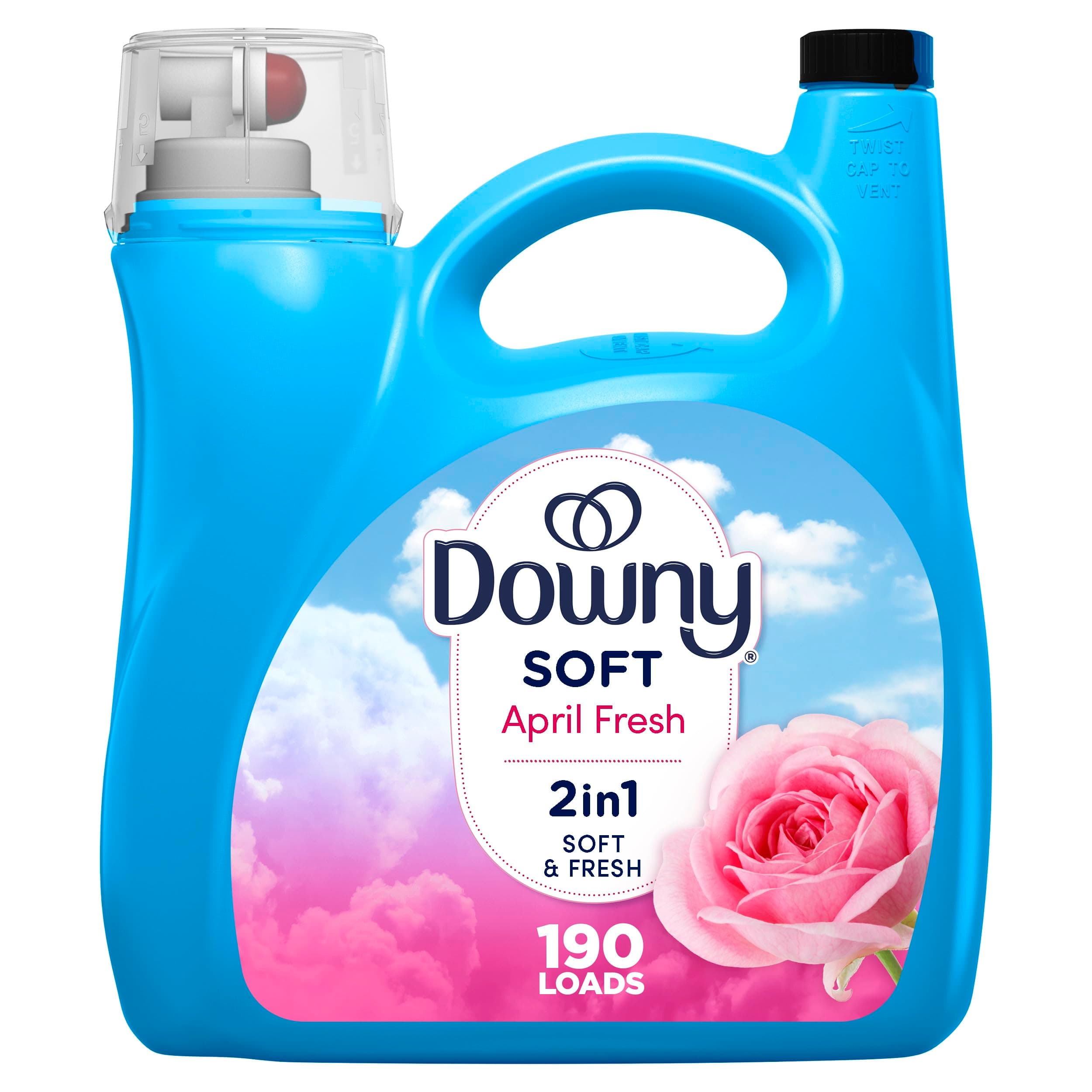 Liquid Fabric Softener, April Fresh 2-in-1 Fresh & Soft, 140 Fl Oz, 190 Loads, Fabric Conditioner For Freshness And Softness