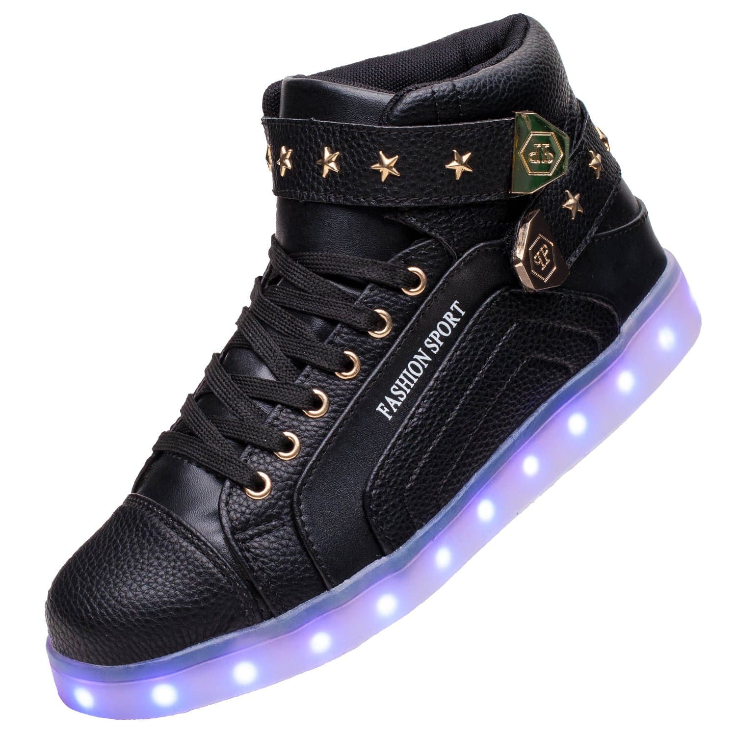 xi wei hu USB Chargeable High-Tops Light up LED Shoes Glowing Sneakers
