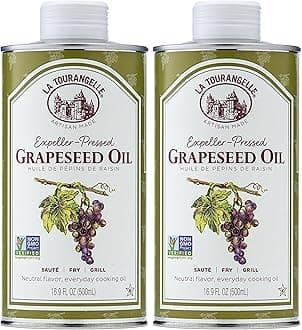 Expeller-Pressed Grapeseed Oil, High Heat Neutral Cooking Oil, Cast Iron Seasoning, Also Great for Skin, Hair, and DIY Beauty Recipes, 16.9 fl oz (Pack of 2)