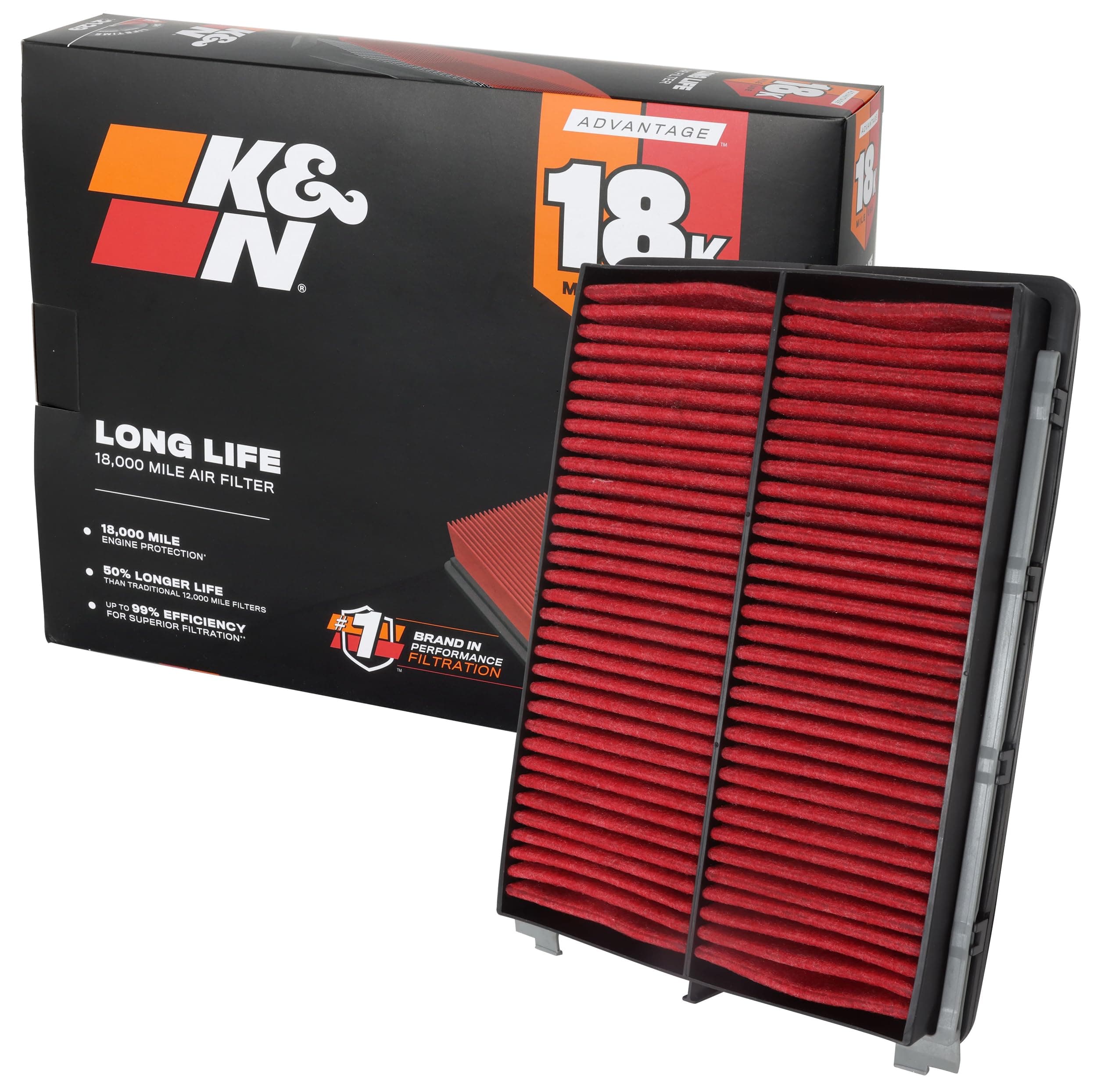 K&N Engine Air Filter: Long Life 18,000 Mile Replacement Air Filter: Compatible with 2017-2018 HYUNDAI SANTA FE SPORT L4-2.4L F/I, KNA-5075