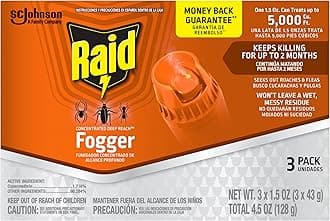 Raid Concentrated Deep Reach Fogger Kills Ants Roaches and Spiders 1.5 Ounce Cans 3 Count (Pack of 1)